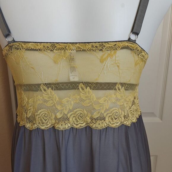 Sheer stretch mesh lacy overlay front clip lingerie sz 2X - Picture 4 of 8